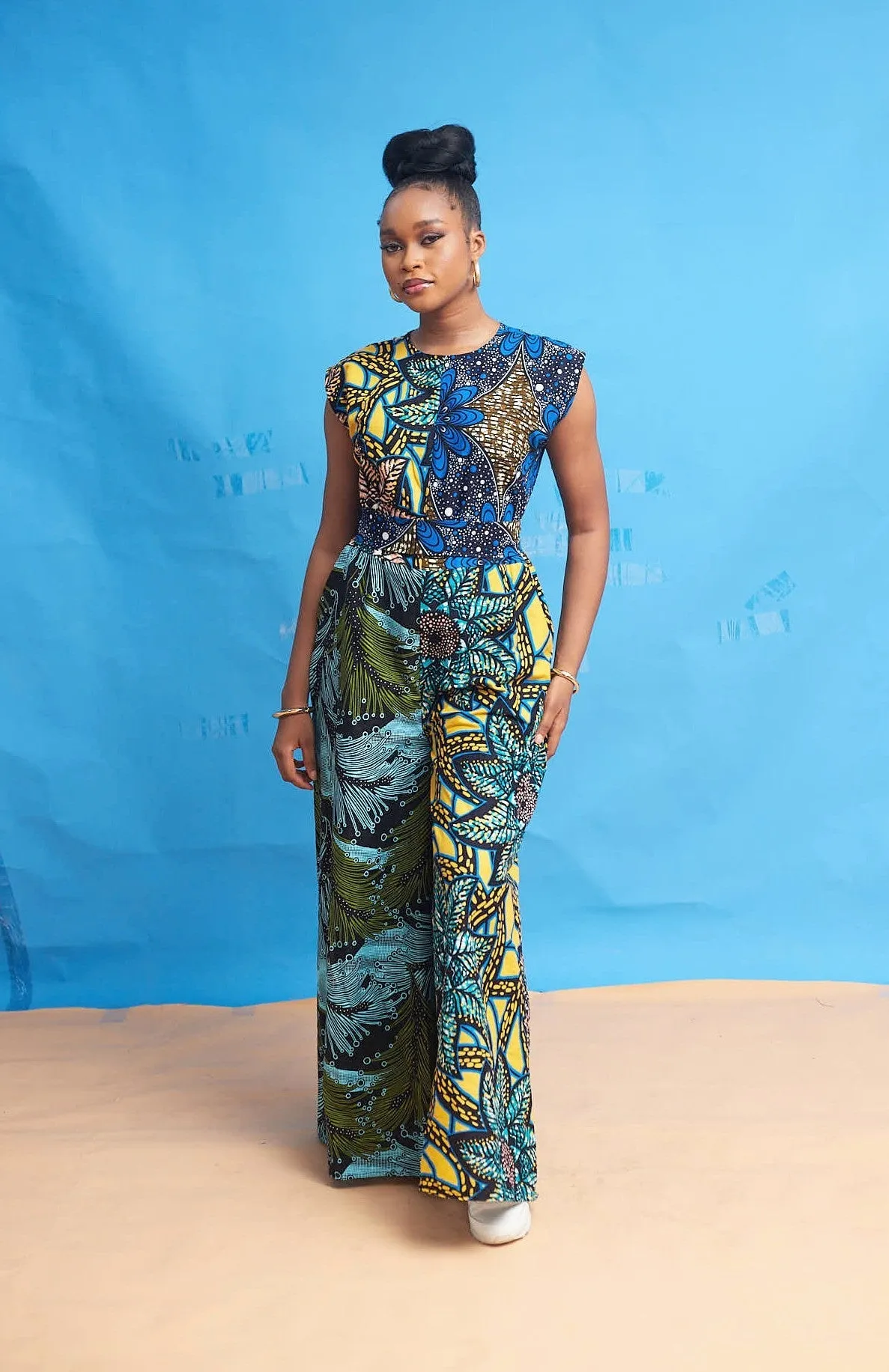 Adetutu  Mixed Ankara print Jumpsuit