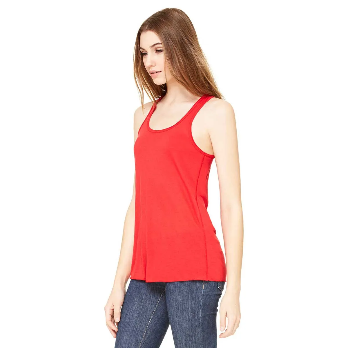 Bella   Canvas Women's Red Flowy Racerback Tank