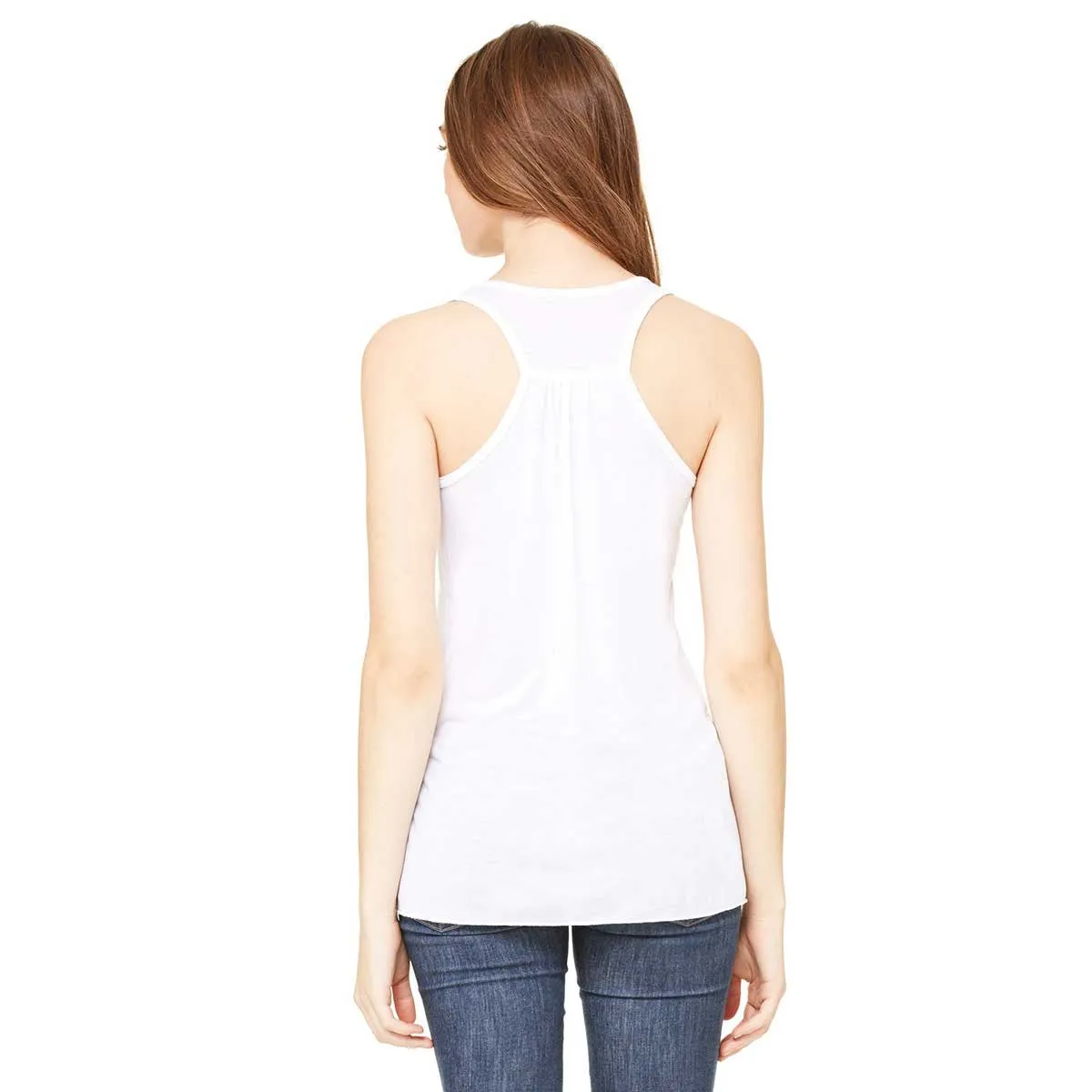 Bella   Canvas Women's White Flowy Racerback Tank