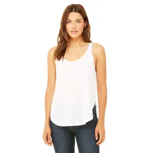 Bella   Canvas Women's White Flowy Side Slit Tank