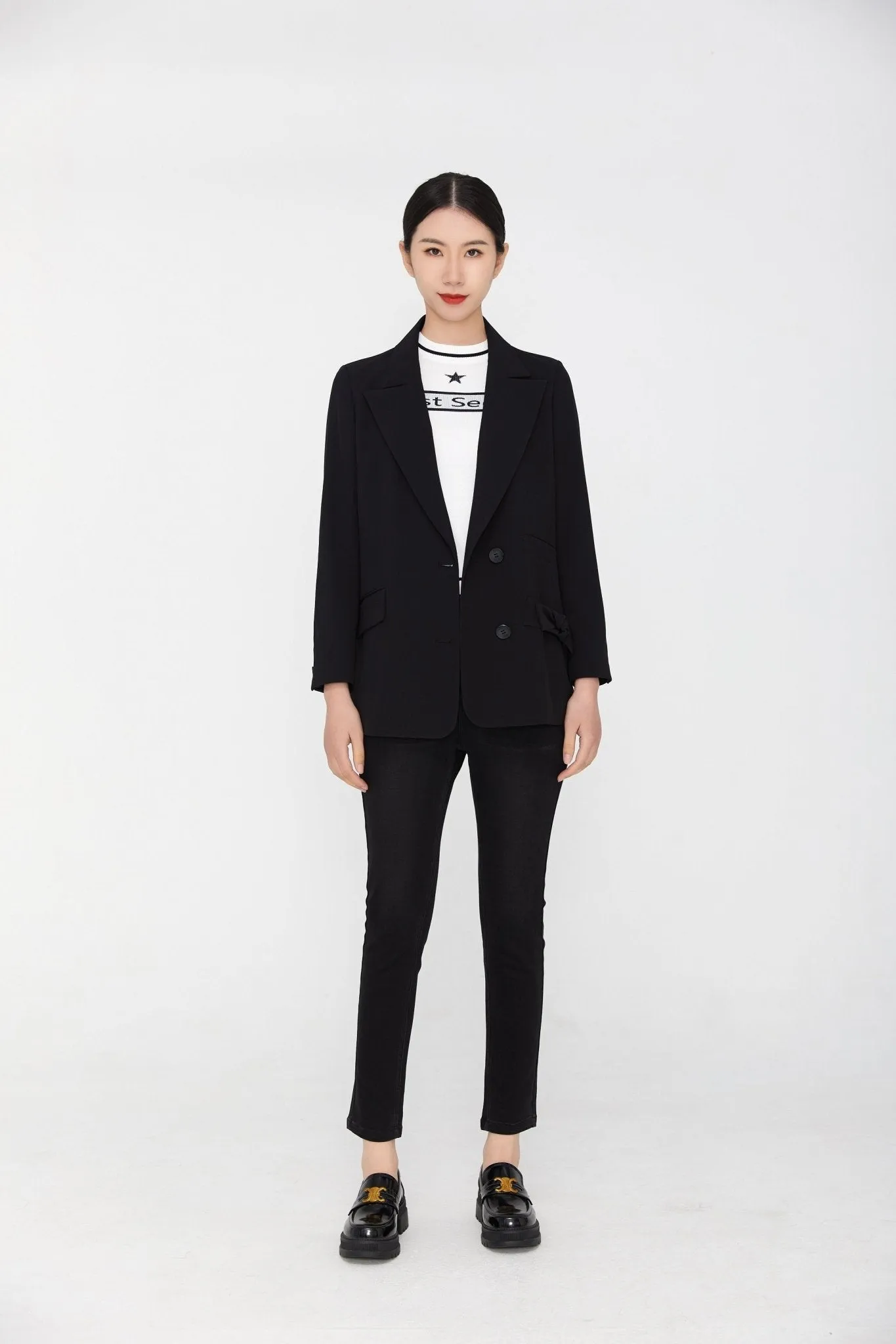 Black Lapel Collar Suits Blazer