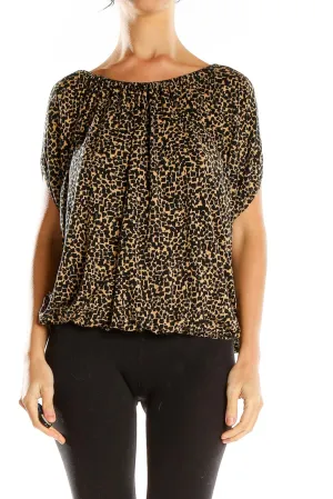 Black Leopard Print Flowy Blouse