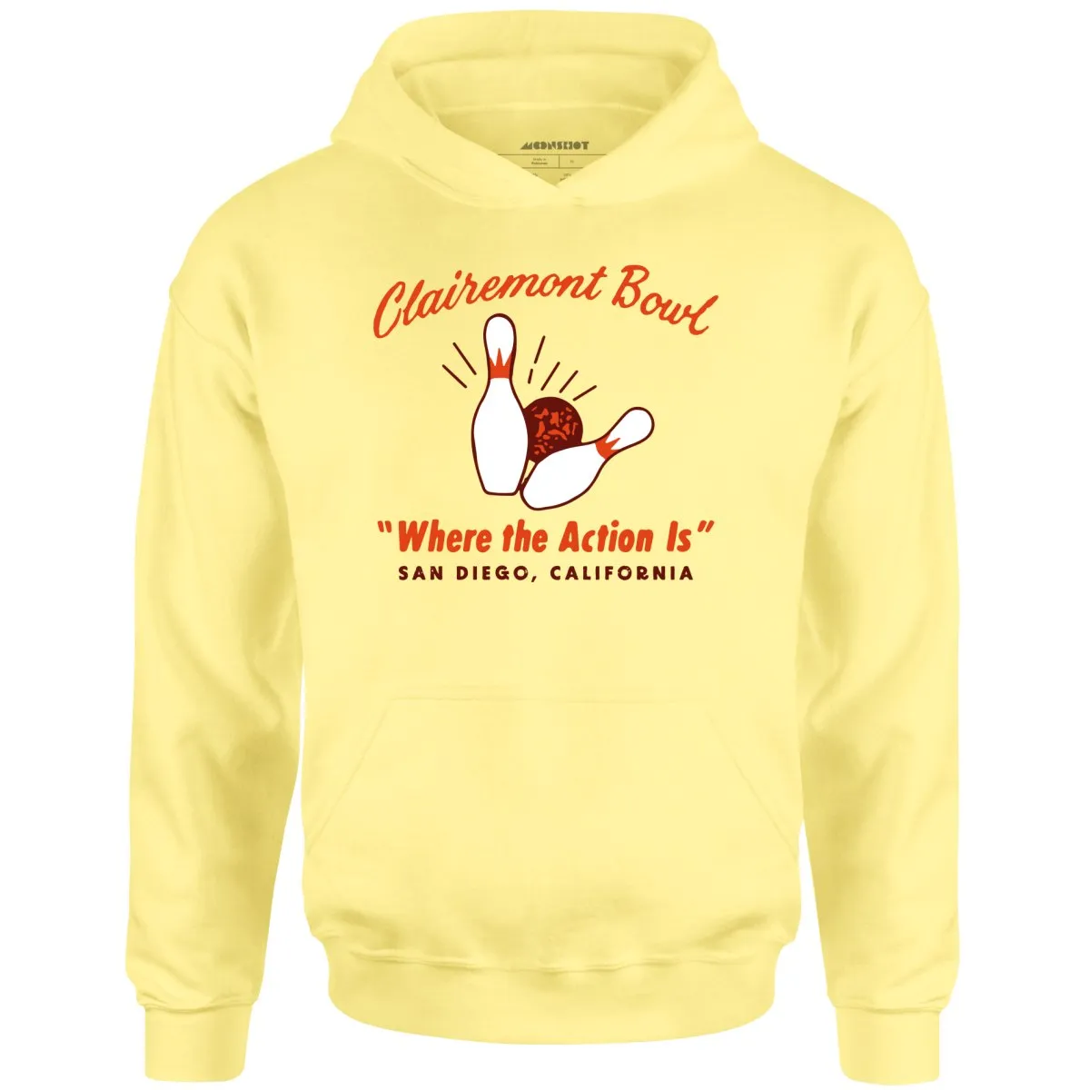 Clairemont Bowl - San Diego, CA - Vintage Bowling Alley - Unisex Hoodie