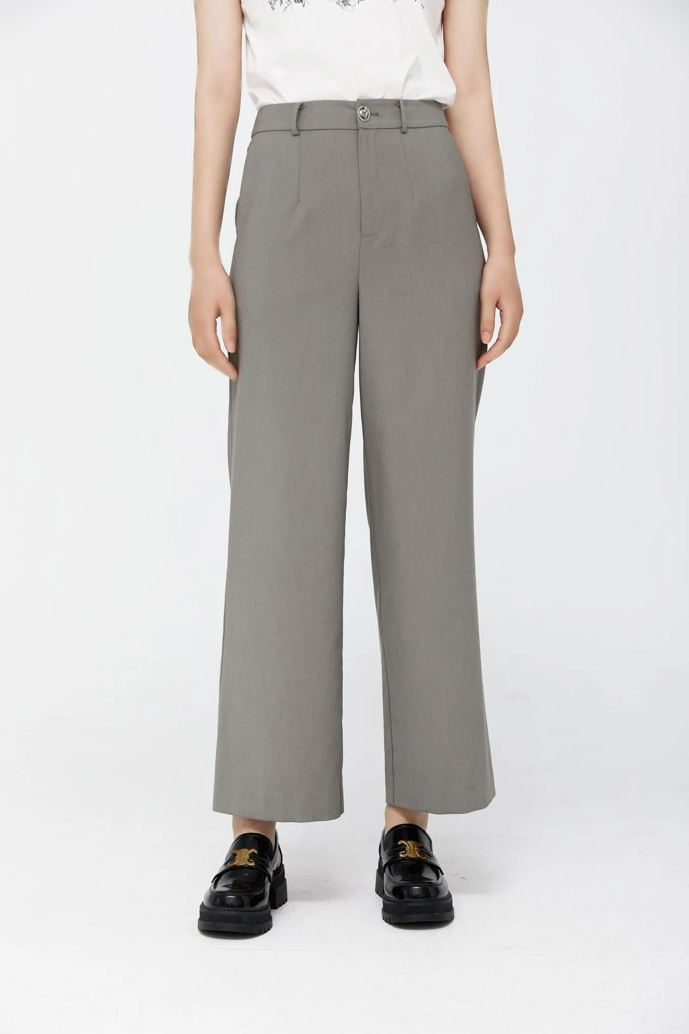 Dolphin Gray Suit Pants Office Outfits