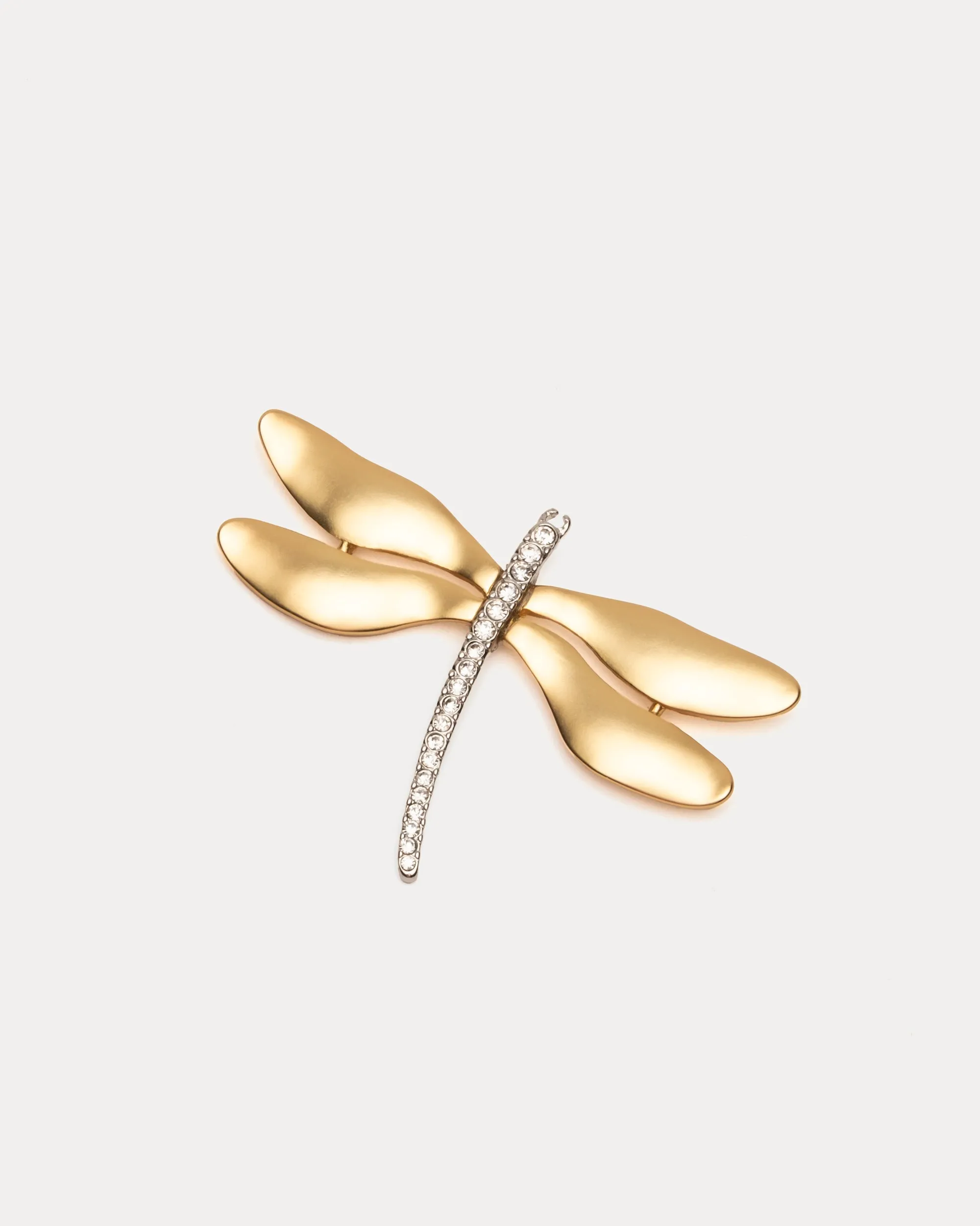 Dragonfly Pin Gold White Black