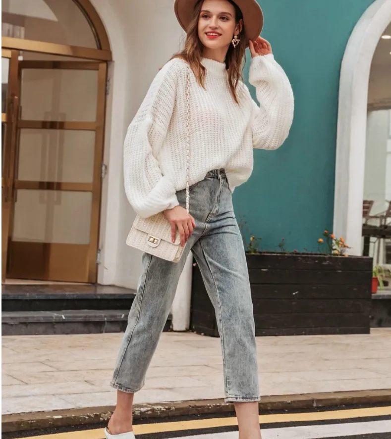 Drop Shoulder Chunky Knit Sweater