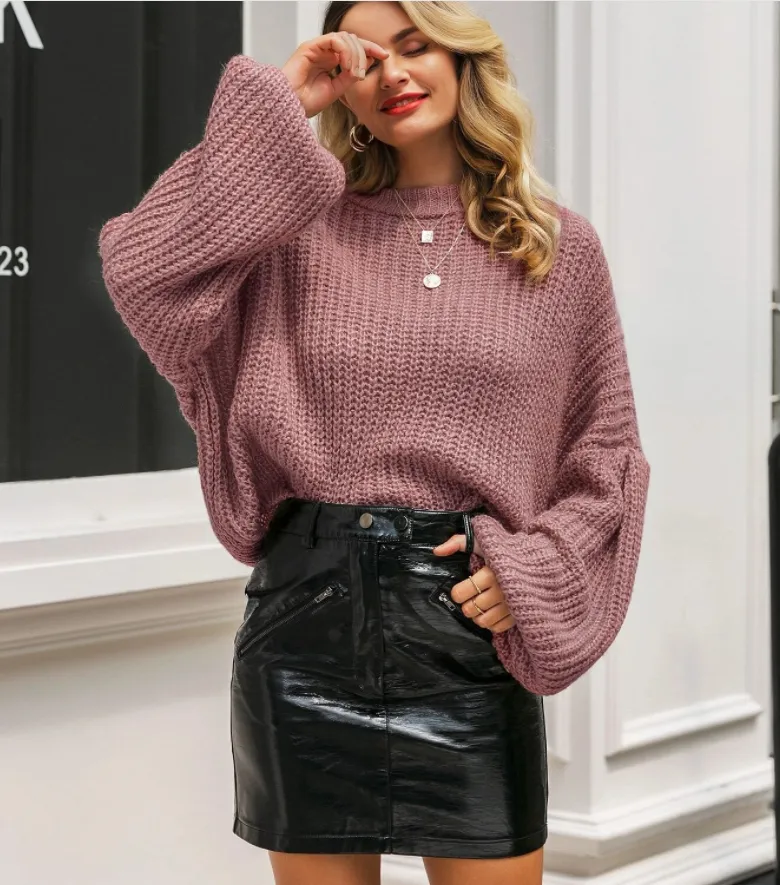 Drop Shoulder Chunky Knit Sweater