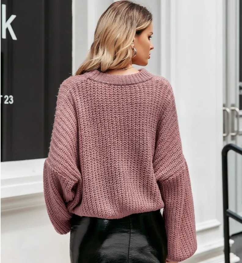 Drop Shoulder Chunky Knit Sweater