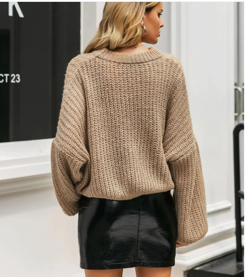 Drop Shoulder Chunky Knit Sweater