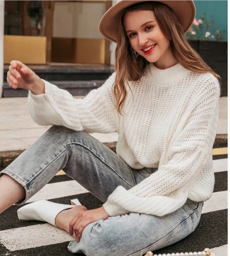 Drop Shoulder Chunky Knit Sweater