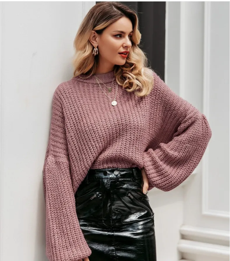 Drop Shoulder Chunky Knit Sweater