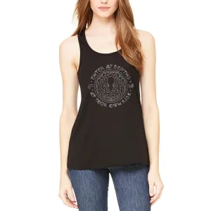 Enter at Your Own Risk Octopus Distress Womens Flowy Racerback Tank Top