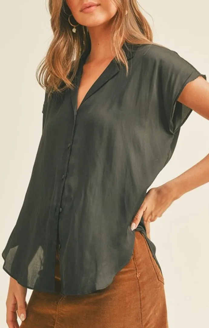 Erin Black Collared Blouse