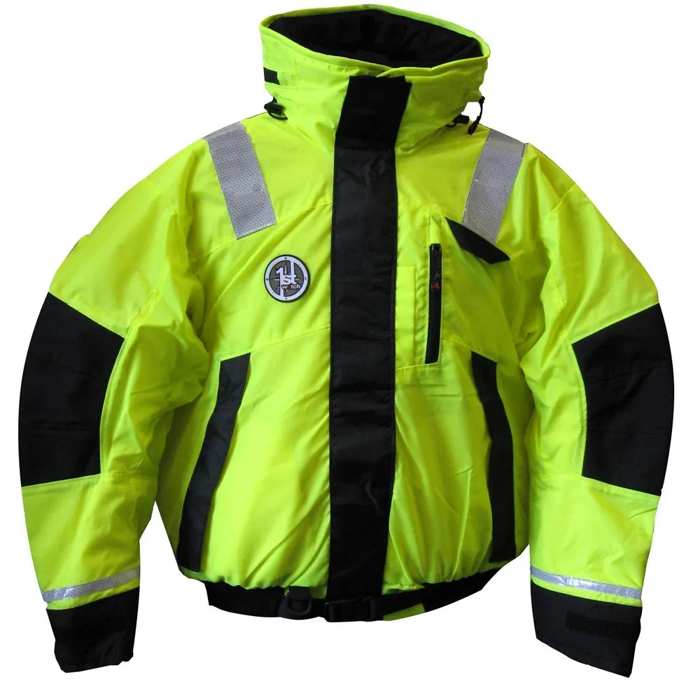 First Watch AB-1100 Flotation Bomber Jacket - Hi-Vis Yellow/Black - Medium