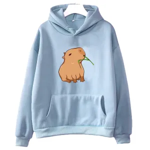 Funny Capybara Print Hoodie Women/Men Kawaii Cartoon Tops Sweatshirt for Girls Unisex Fashion Harajuku Graphic Hooded Pullovers