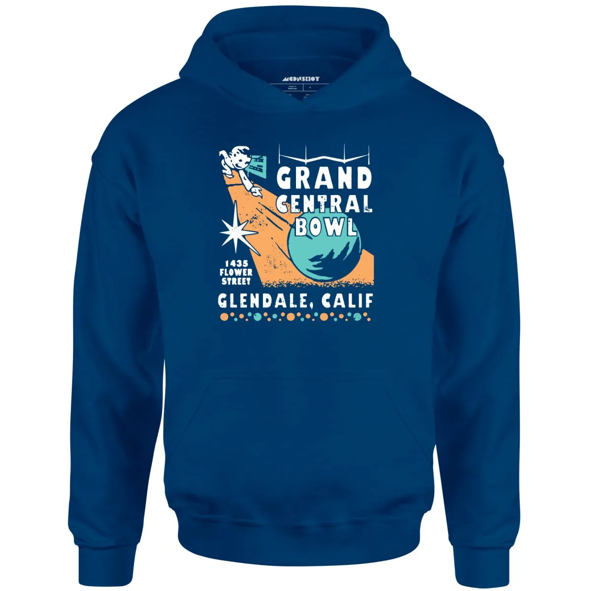 Grand Central Bowl - Glendale, CA - Vintage Bowling Alley - Unisex Hoodie