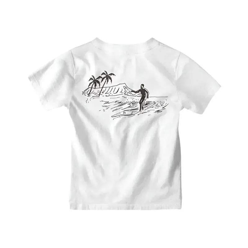 HawaiianSouthShore RETRO Kids Tee Made in Hawaii XS-L White