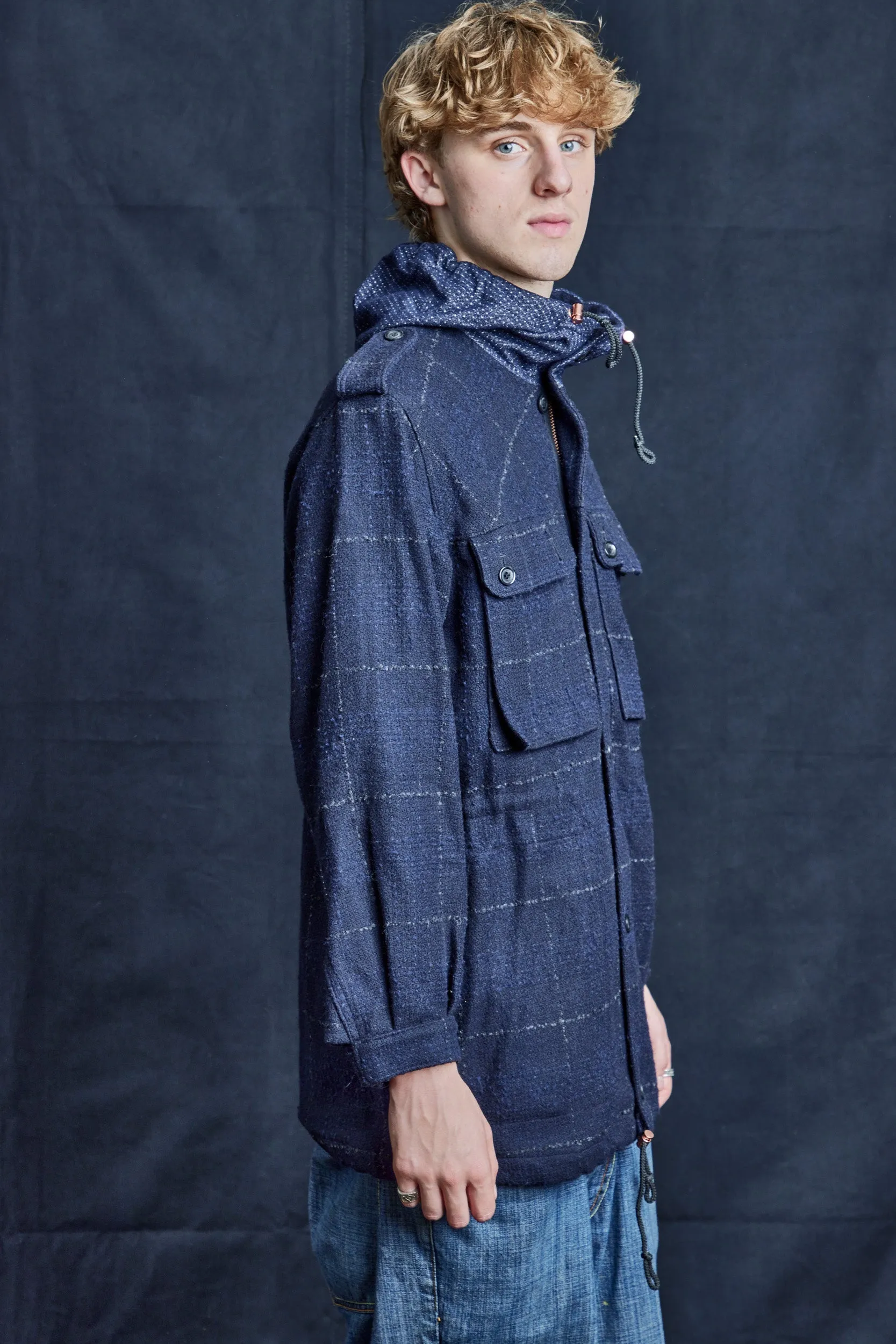 IMMORTAL Windowpane Check woollen Parka