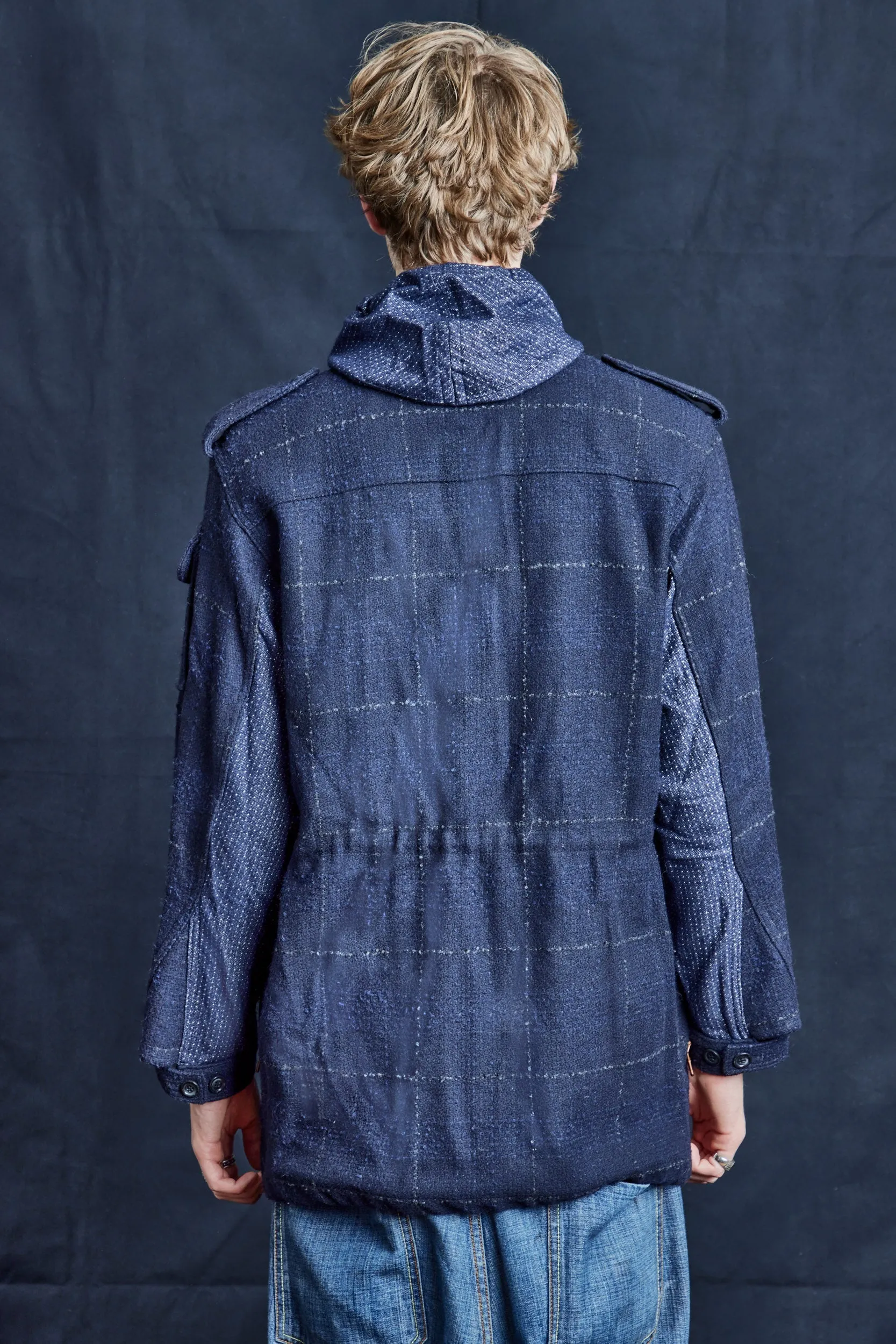 IMMORTAL Windowpane Check woollen Parka