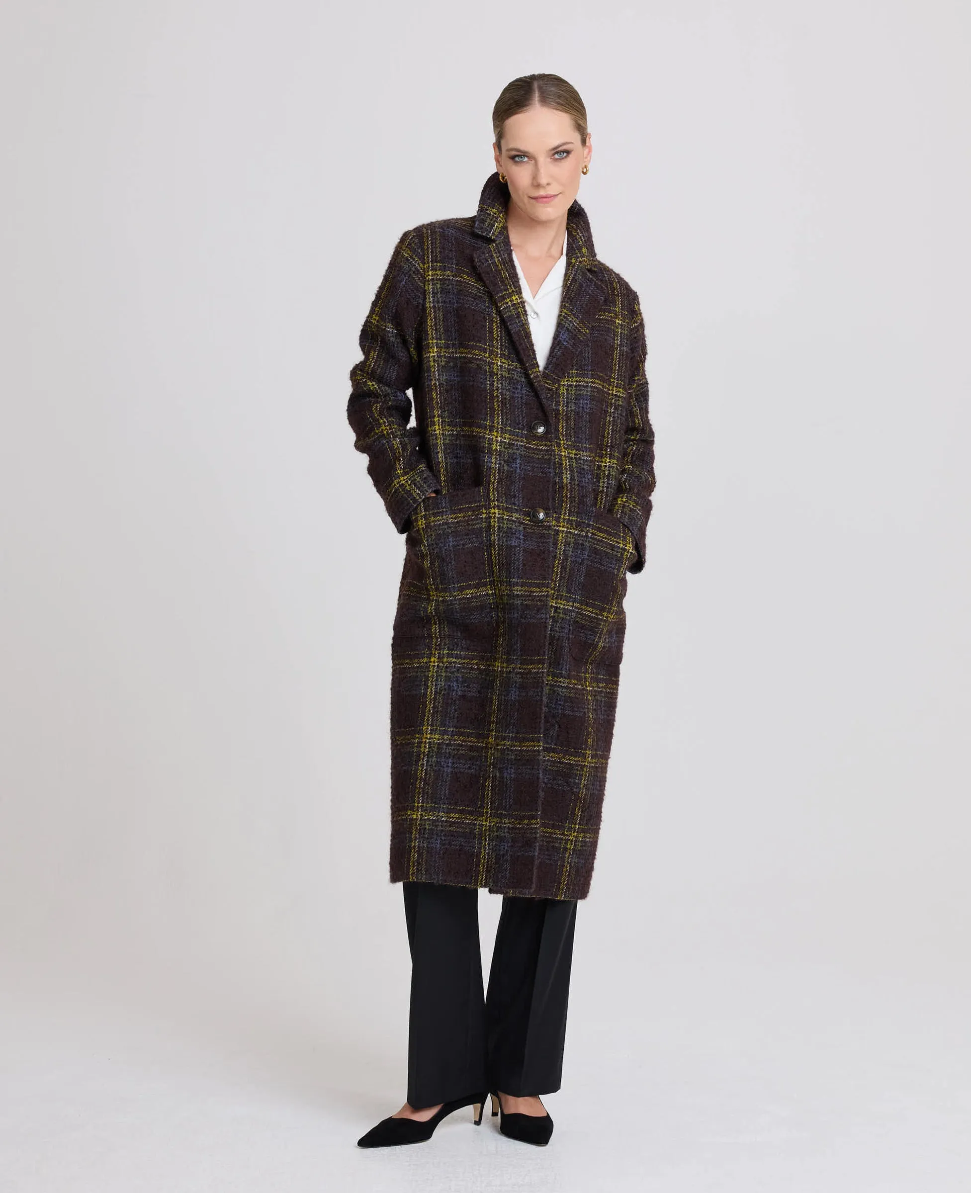 Jemima Check Wool and Mohair Blend Coat