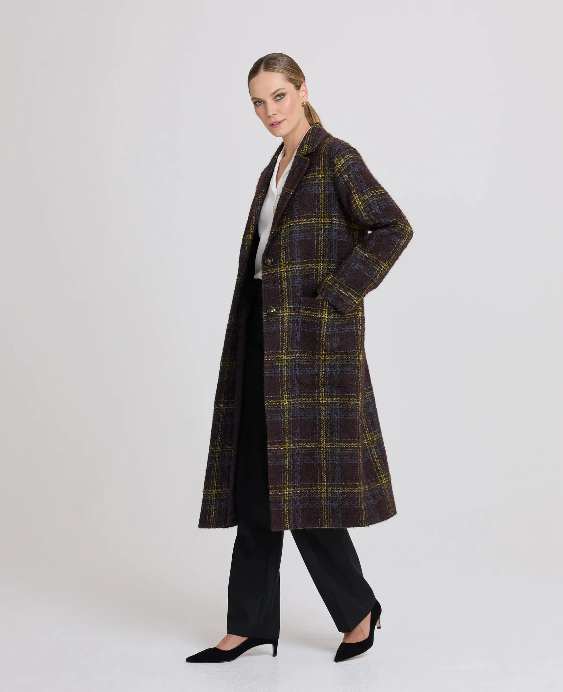 Jemima Check Wool and Mohair Blend Coat