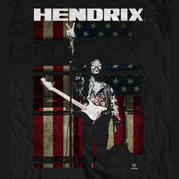 Jimi Hendrix Adult T-Shirt - Peace Sign