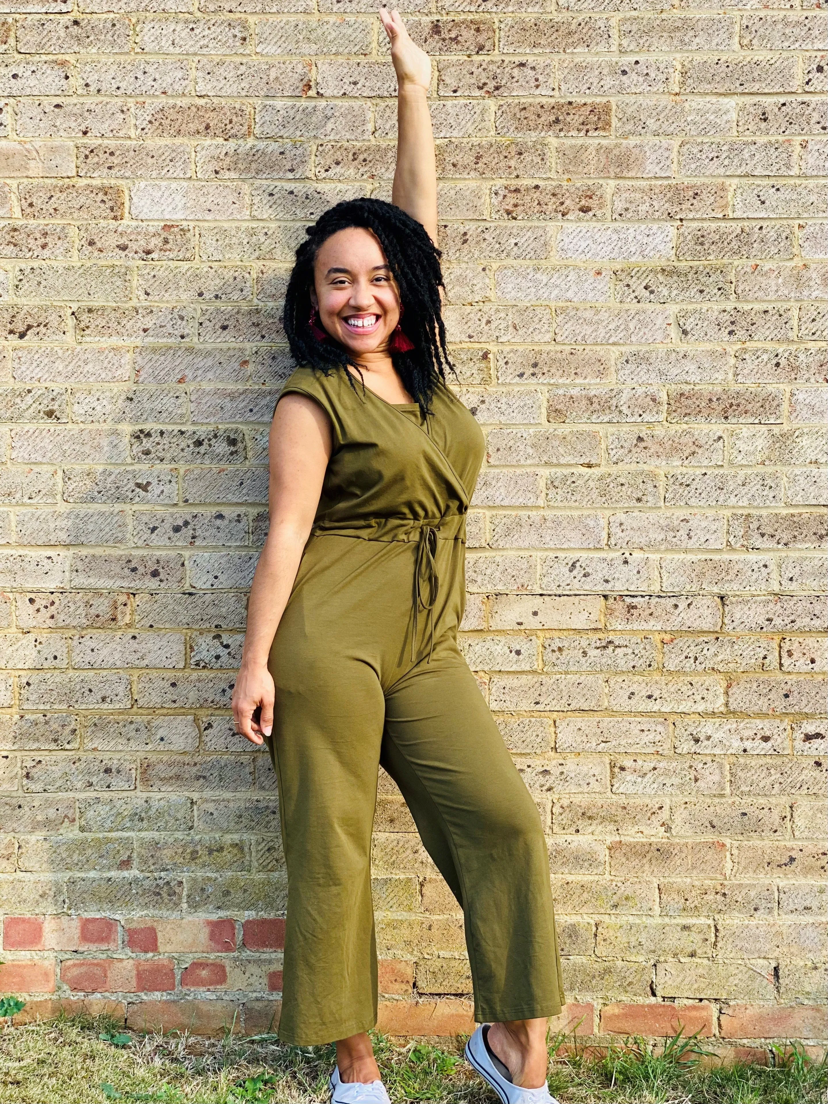 Kerry Khaki Breastfeeding Jumpsuit