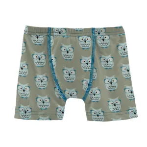 KicKee Pants Silver Sage Wise Owls Boys Boxer Brief