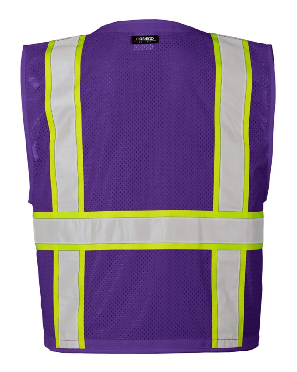 Kishigo - EV Series® Enhanced Visibility Multi-Pocket Mesh Vest - Purple / Lime