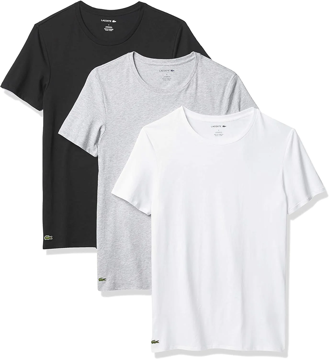 Lacoste Underwear Men's 3-Pack Crewneck T-Shirts