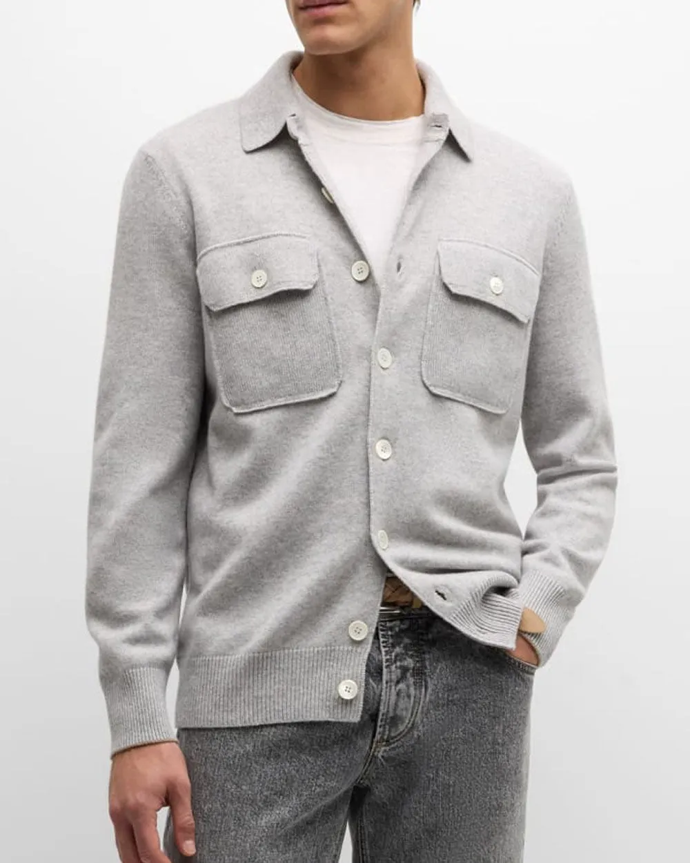 Light Grey Cashmere Overshirt