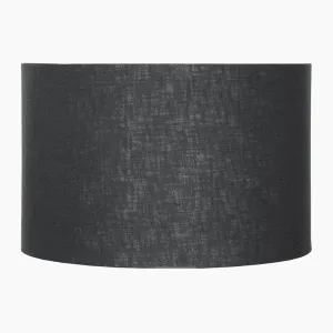 Lino 40cm Black Self Lined Linen Drum Shade