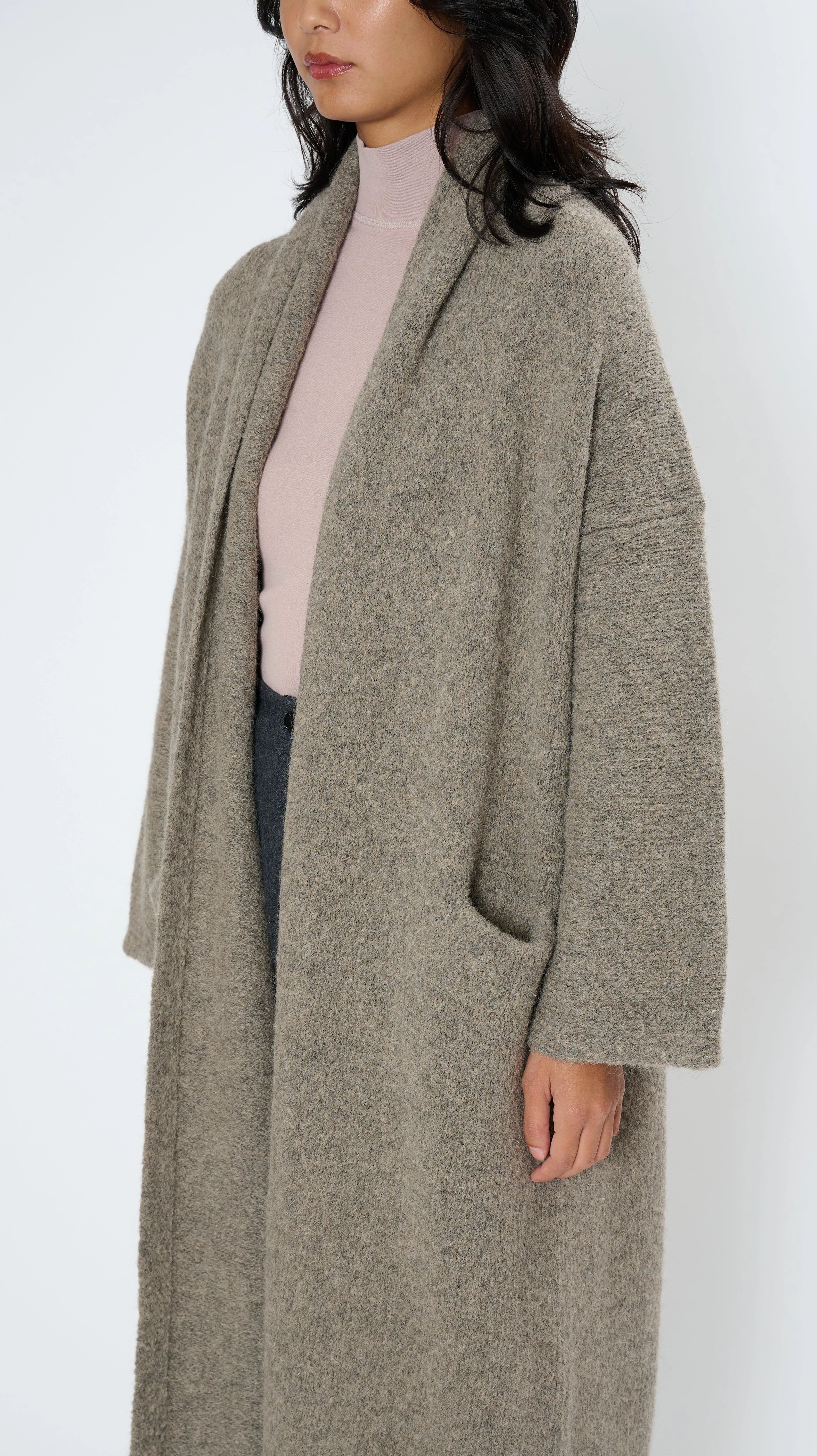 Long Shawl Cardigan in Rock