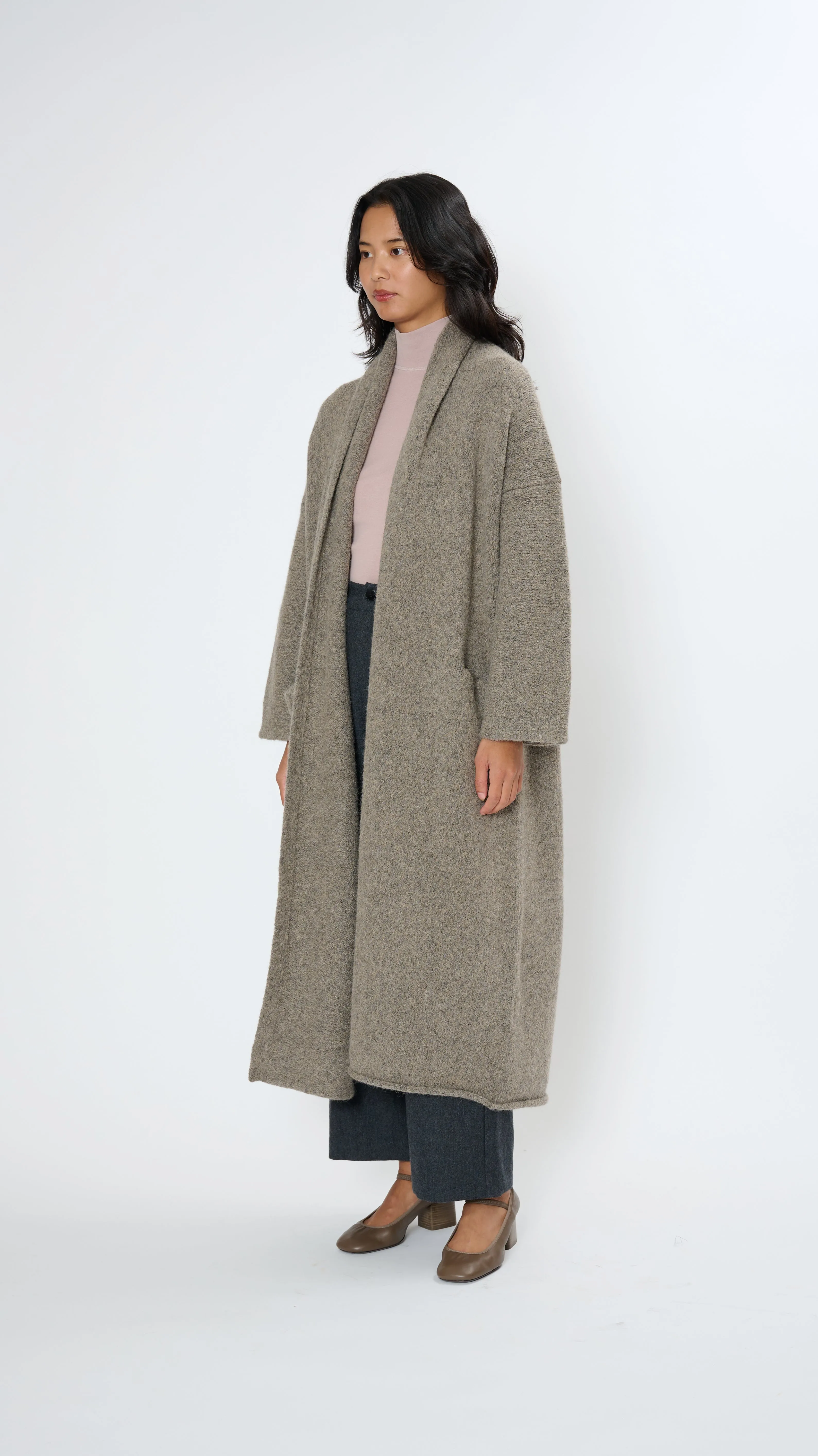 Long Shawl Cardigan in Rock