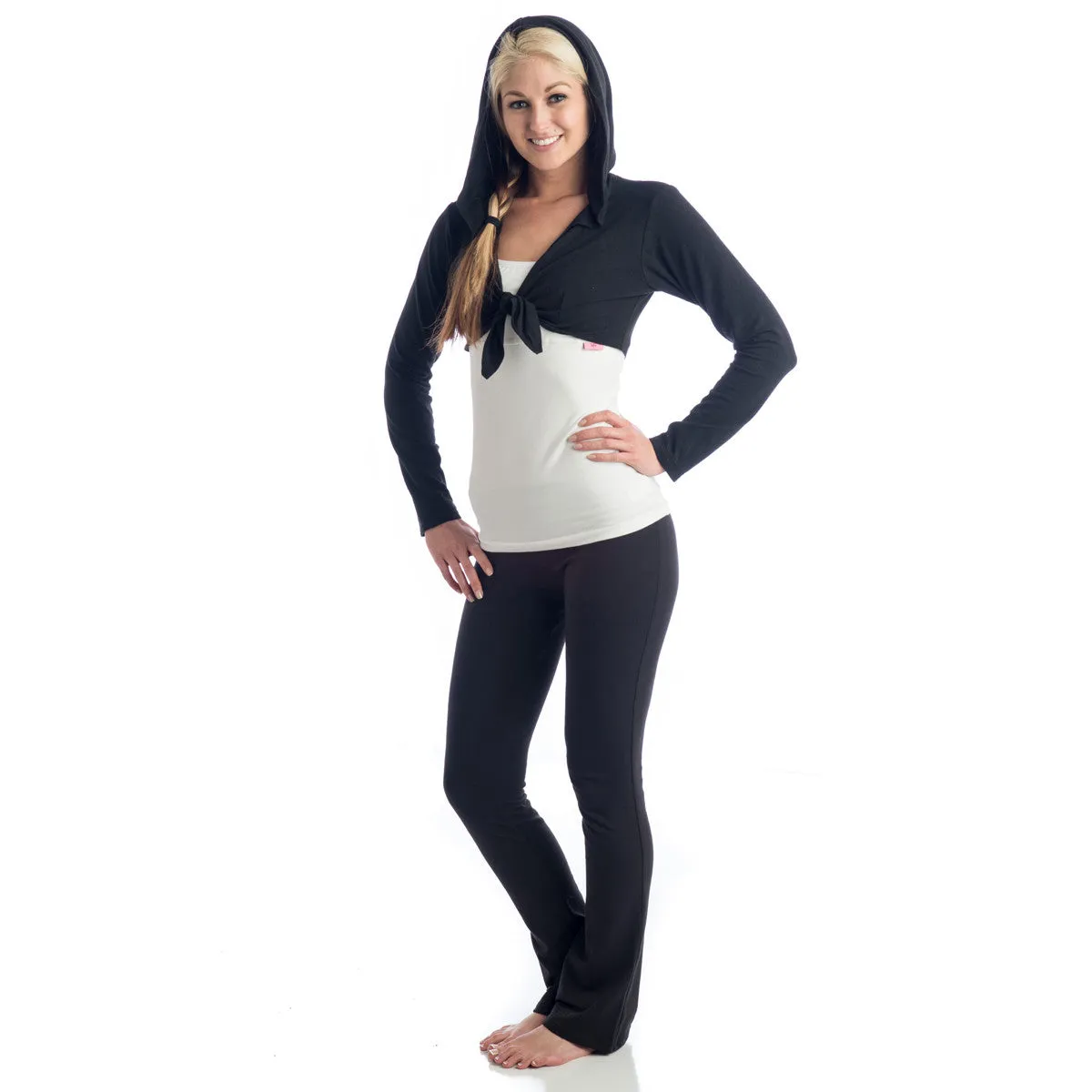 Love Bamboo Cropped Hoodie - Black