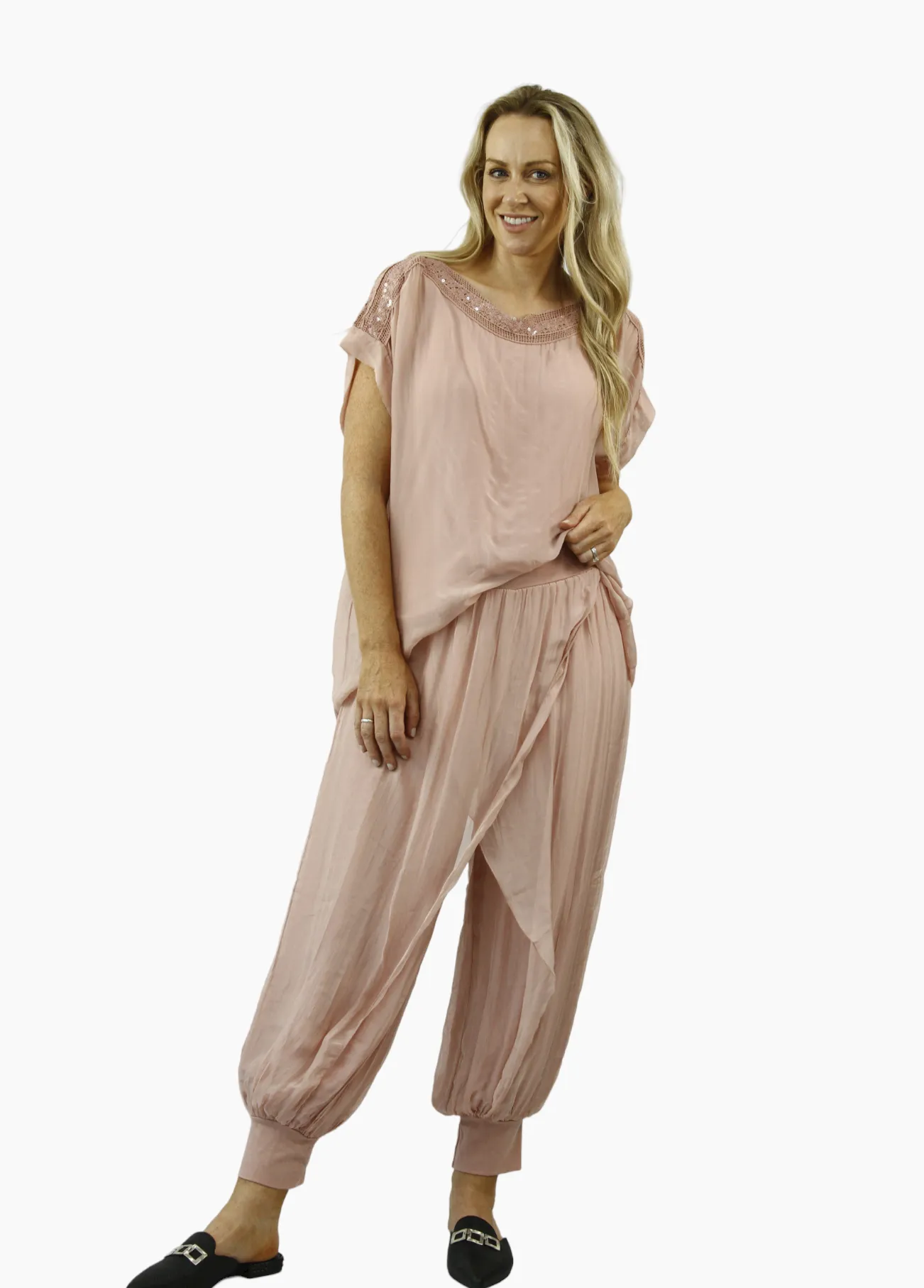 MAEVE HAREN Silk top and pant set