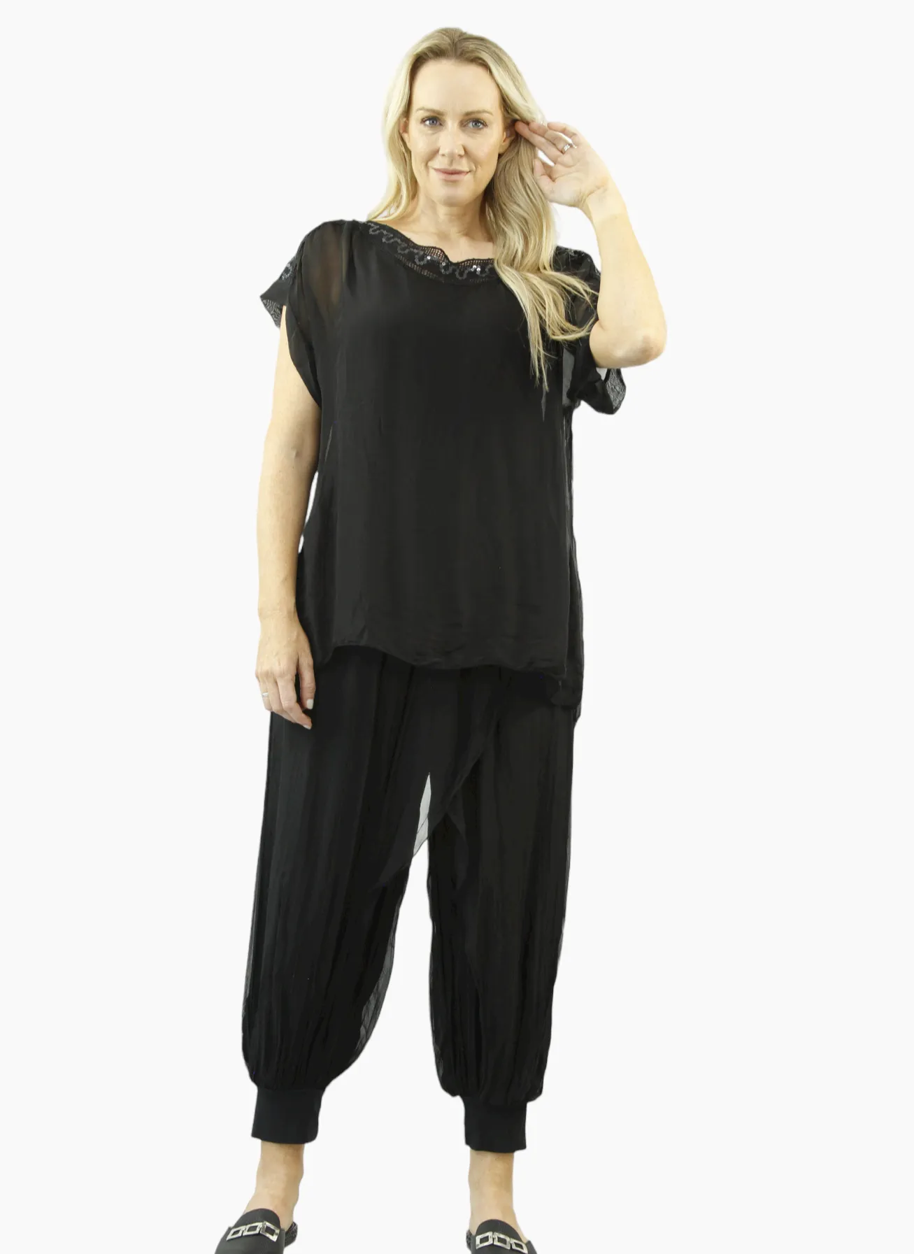 MAEVE HAREN Silk top and pant set