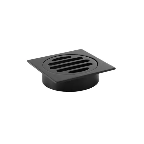 Meir Square Floor Grate Shower Drain 80mm Outlet - Matte Black