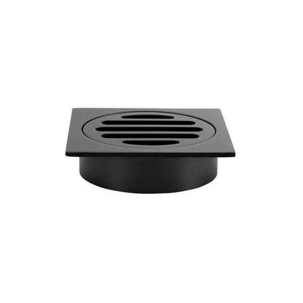 Meir Square Floor Grate Shower Drain 80mm Outlet - Matte Black