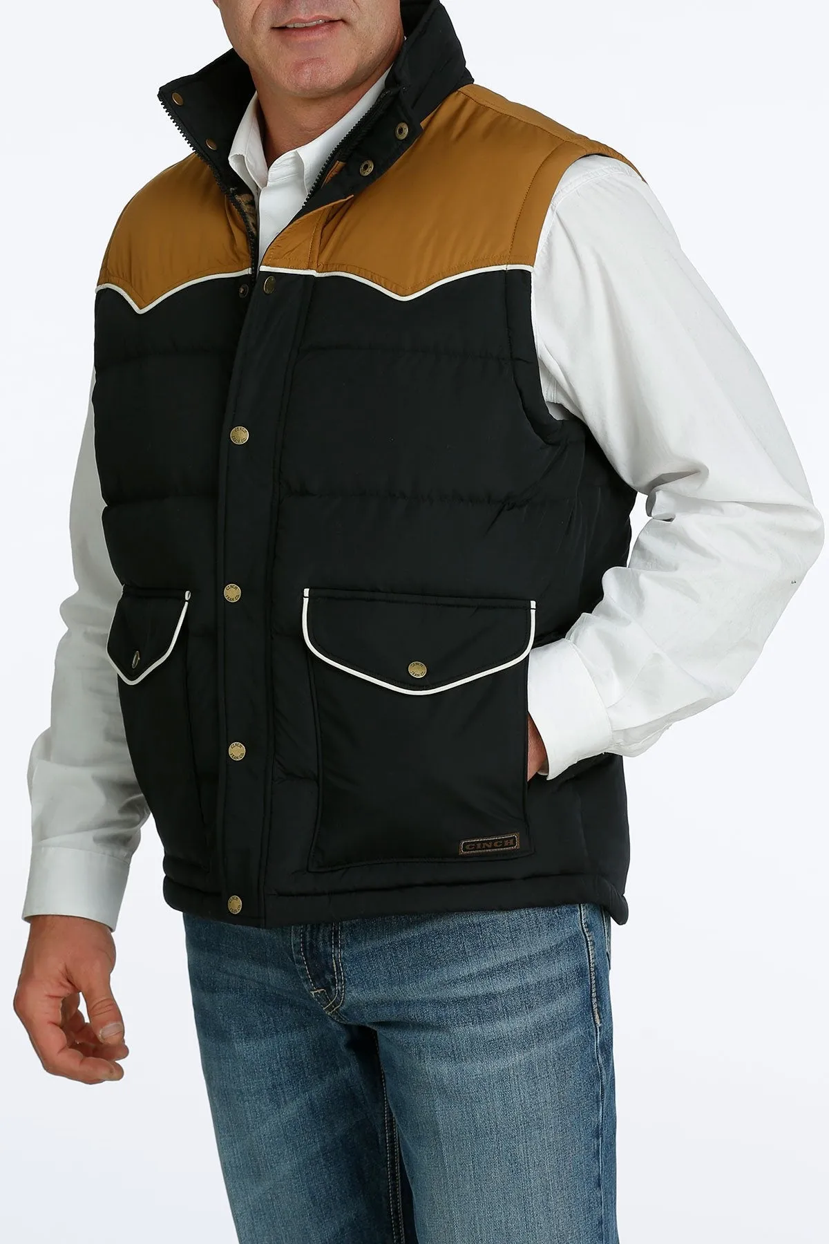 Men's Cinch Quilted Black Vest