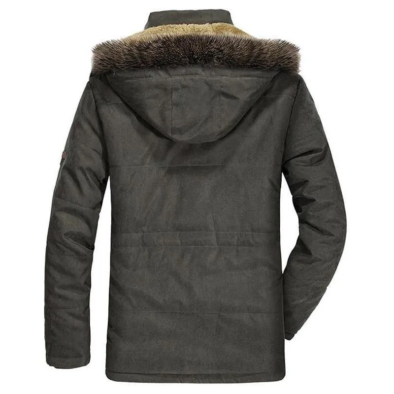 Men's Warm Thick Winter Fleece Parkas Jacket