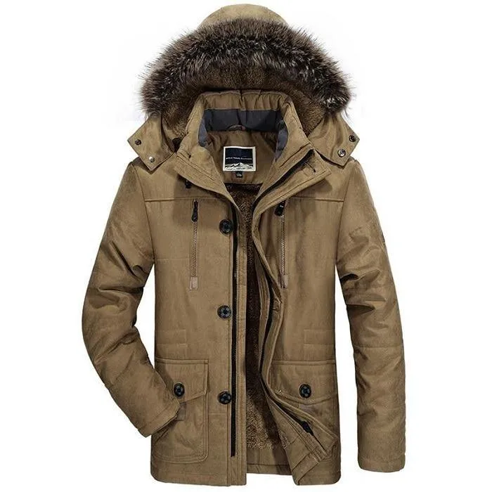 Men's Warm Thick Winter Fleece Parkas Jacket