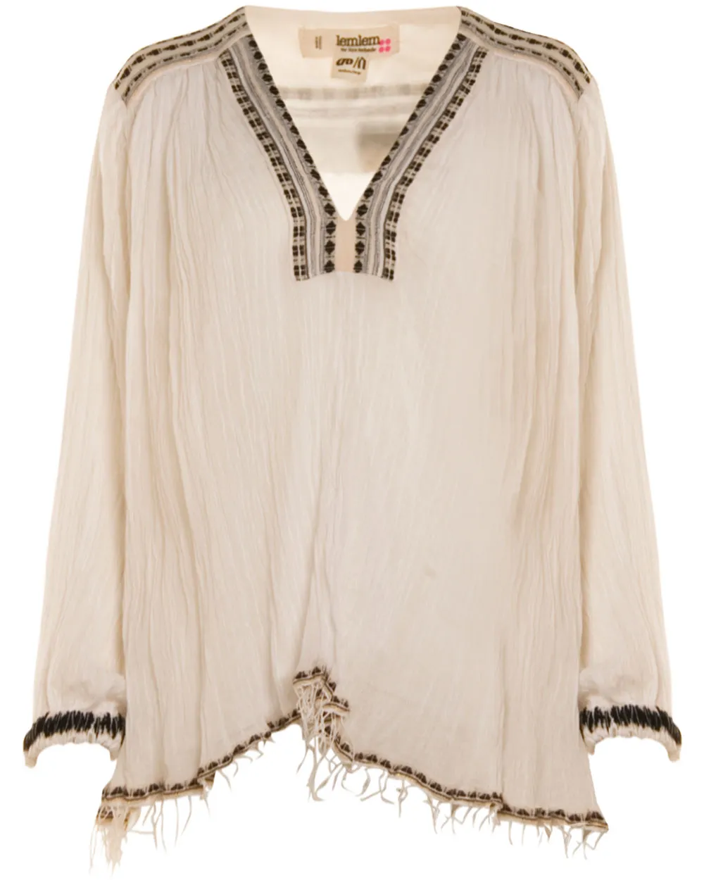 Natural Habiba Flowy Poet Blouse