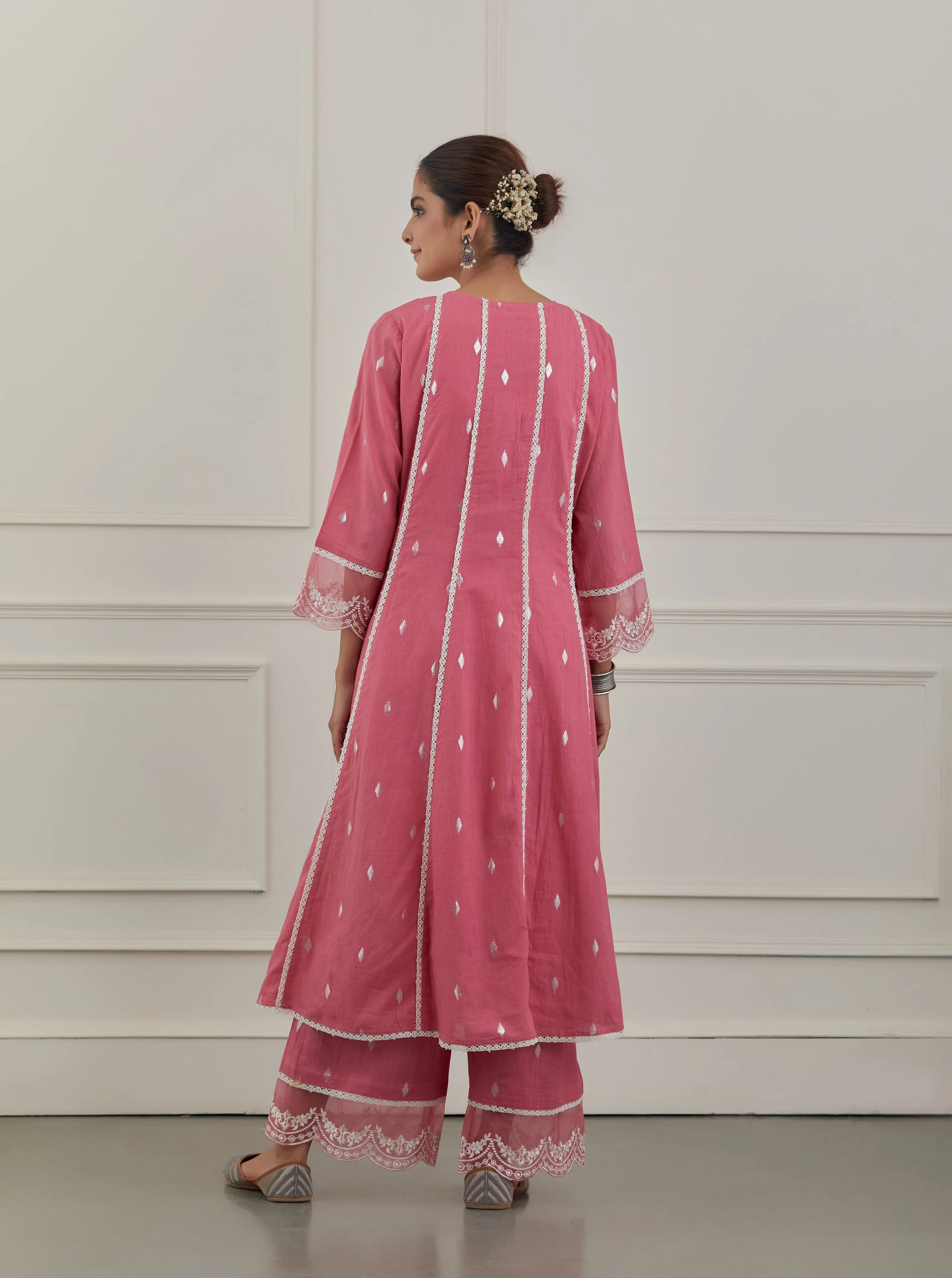 PINK EMBRIODERY COTTON SUIT  - Set of 3