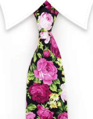 Pink Roses Cotton Floral Ties