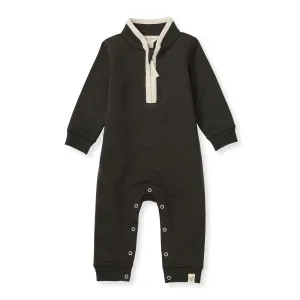 Quarter Zip Organic Baby Jumpsuit - Ash