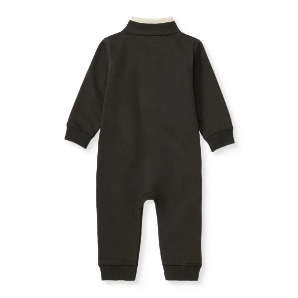 Quarter Zip Organic Baby Jumpsuit - Ash