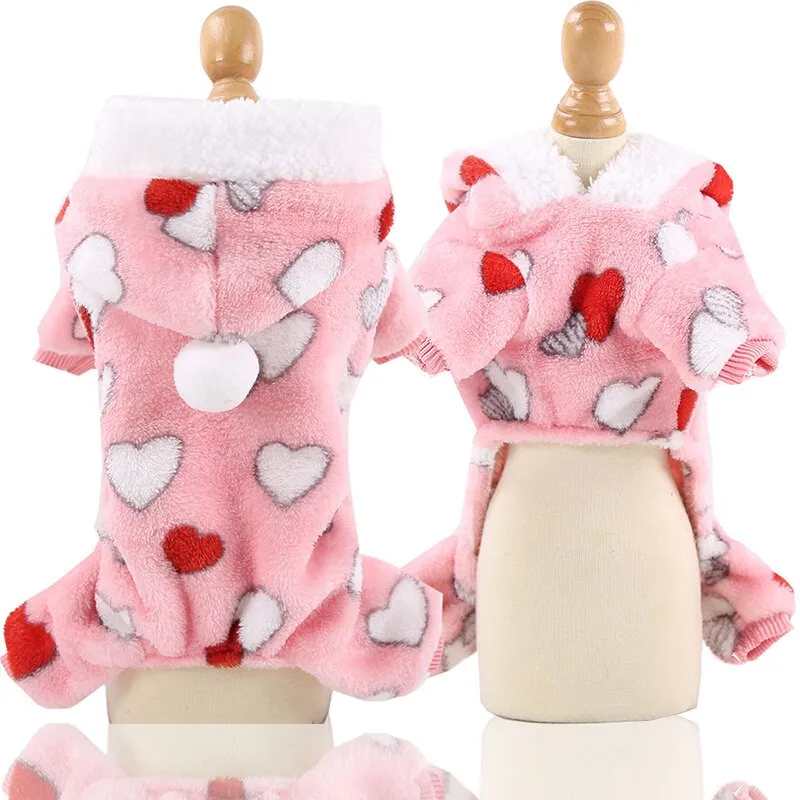 Soft and Warm Pet Dog Pajamas: Fleece Jumpsuits Clothing for Small Dogs, Puppies, Cats - Chihuahua, Yorkshire, and More - Cozy Costume Coat