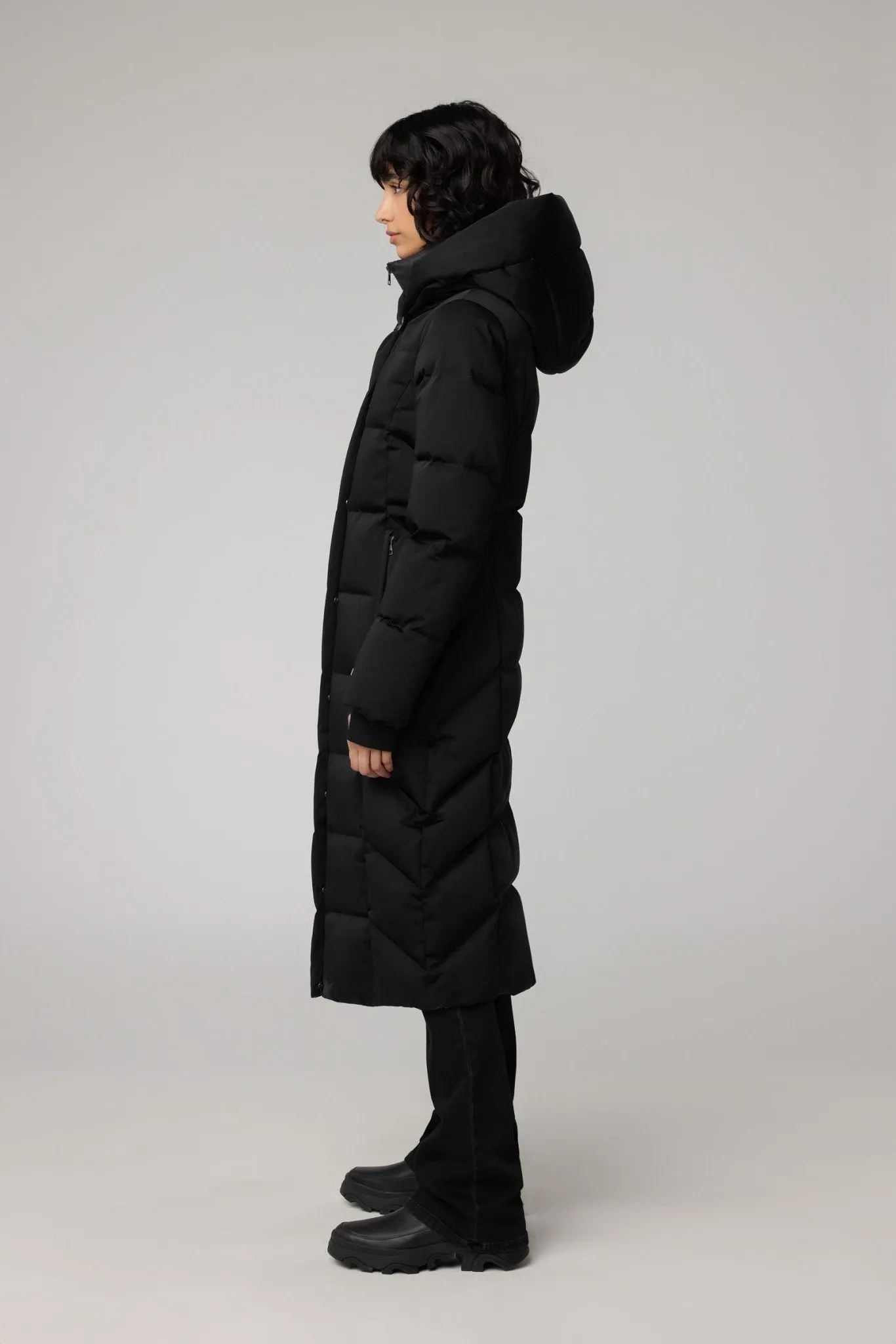 SOIA&KYO TALYSE-C - Semi-Fitted Classic Down Coat With Bib & Hood