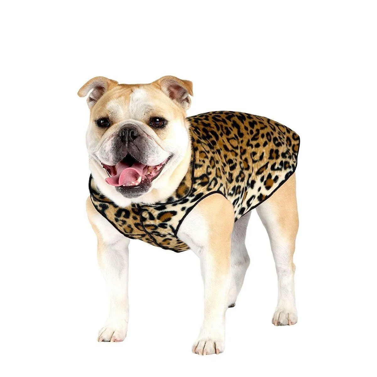 Stretch Fleece Dog Coat Leopard